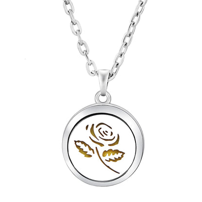 Stainless Steel Tree of Life Aromatherapy Necklace – Essential Oil Diffuser Pendant for Women