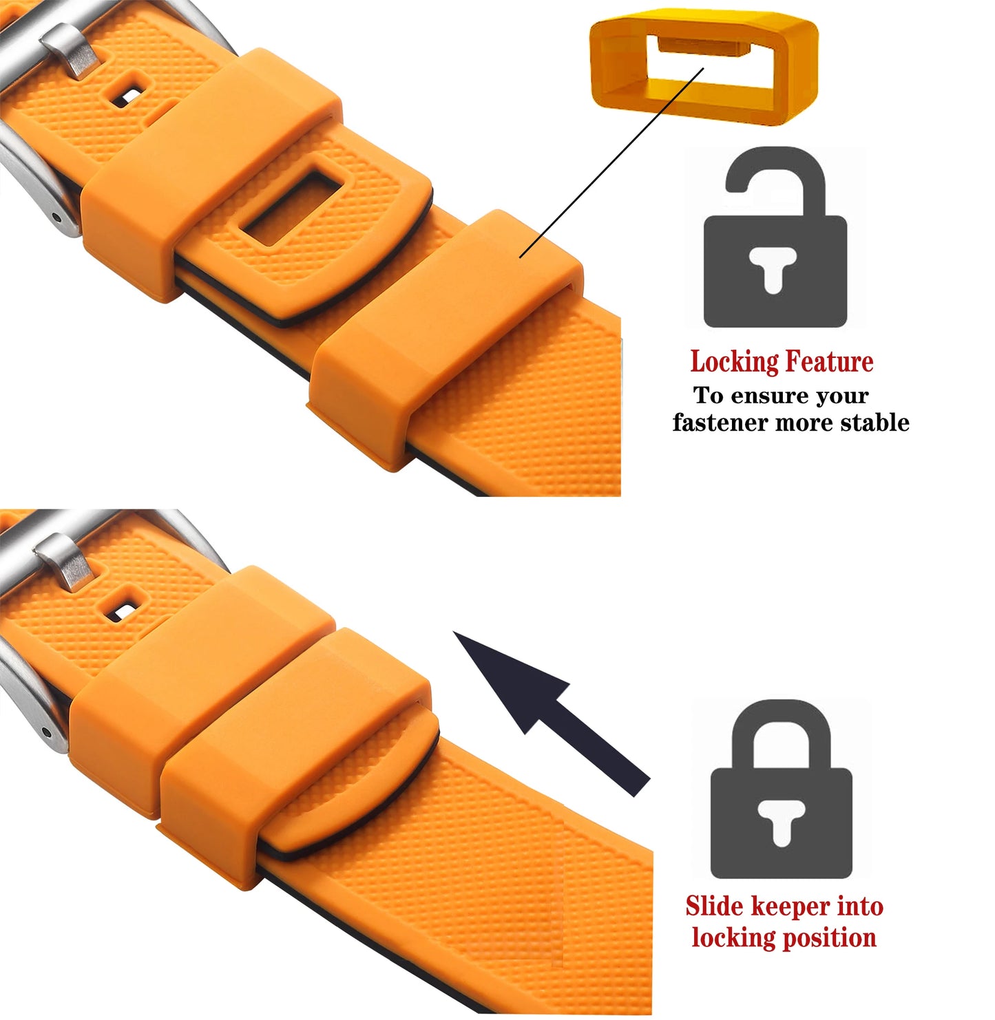 Premium Silicone Watch Band - Quick Release Rubber Replacement Strap for 18mm 20mm 22mm Watches
