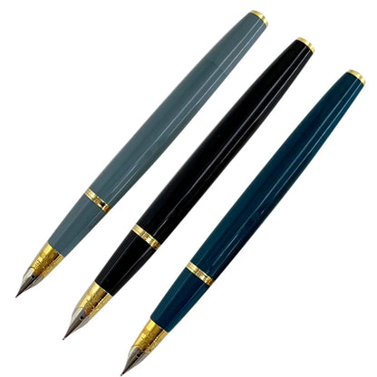 Yong Sheng 601A Wave Fountain Pen – Golden Cap, Fine Nib, Dark Blue Vacumatic, Luxury Gift for Office