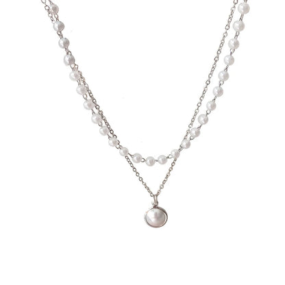 SUMENG 2024 Kpop Pearl Choker Necklace – Double Layer Pendant Jewelry Gift for Women