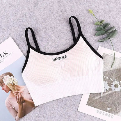 Women’s Sports Bra Crop Top - Soft Cotton Comfort Gym Bra Tube Top Underwear for Active Wear