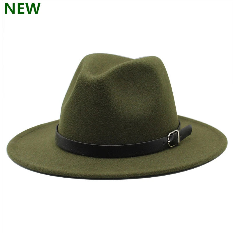 2022 Fashion Fedora Hat for Men & Women - Black Wool Blend Jazz Cap, Outdoor Casual Hat in X & XL Sizes