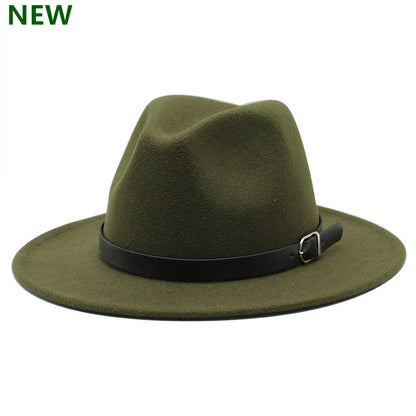2022 Fashion Fedora Hat for Men & Women - Black Wool Blend Jazz Cap, Outdoor Casual Hat in X & XL Sizes
