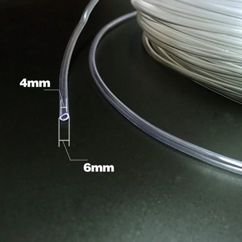 Silicon Aquarium Oxygen Pump Hose - 4x6mm, 1m/3m/5m/10m, Food Grade Tube for Fish Tank & Pond