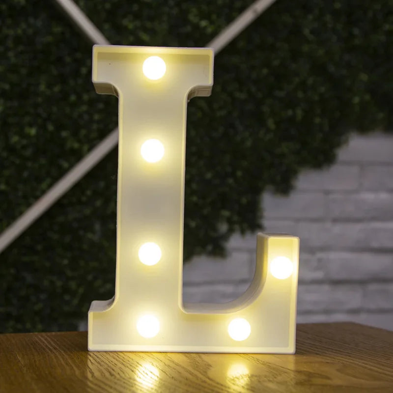 Alphabet & Number LED Lamp Night Light – Warm Battery-Powered Luminous Letter Light for Home, Wedding, Birthday & Party Decoration