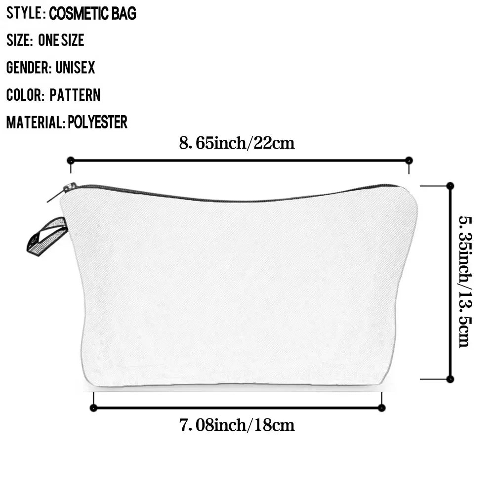Organizer Toiletry Kit - Cartoon Letter Print Cosmetic Bag for Nurses, Doctors, Travel Makeup Bag, Women's Pencil Case Gift
