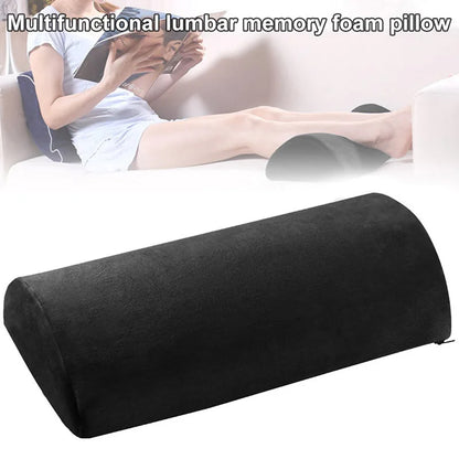 Half Moon Bolster Semi-Roll Pillow - Quality Memory Foam Filling for Ankle, Knee, Back, Lumbar, and Neck Pain Relief