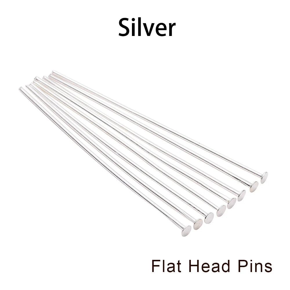 Jewelry Eye Pins & Ball Head Pins - 100/200pcs DIY Findings for Earrings Bracelets Pendants 16-60mm Craft Making Supplies