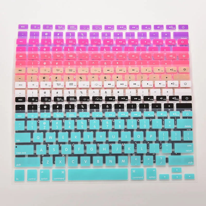 Colorful Silicone Keyboard Cover Sticker: Protector Film for Macbook Air 13 Pro 13 15 17 - 28.7cm X 11.9cm Keyboard Skin