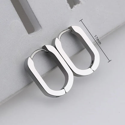 MEYRROYU Stainless Steel Mini Hoop Earrings – 3 Color Geometric Jewelry for Women & Men