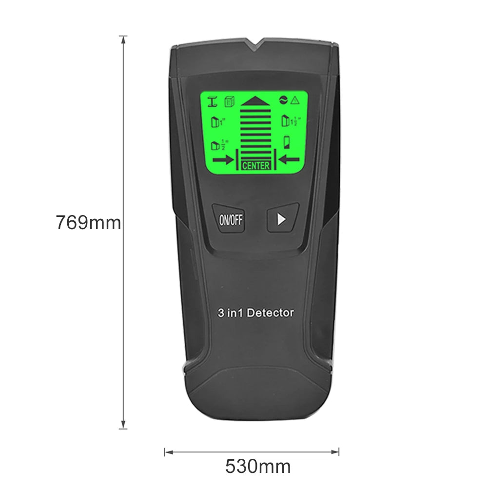 3-in-1 Wall Metal Detector – Professional Deep Scan for Metal, Wood Studs, AC Voltage & Live Wires