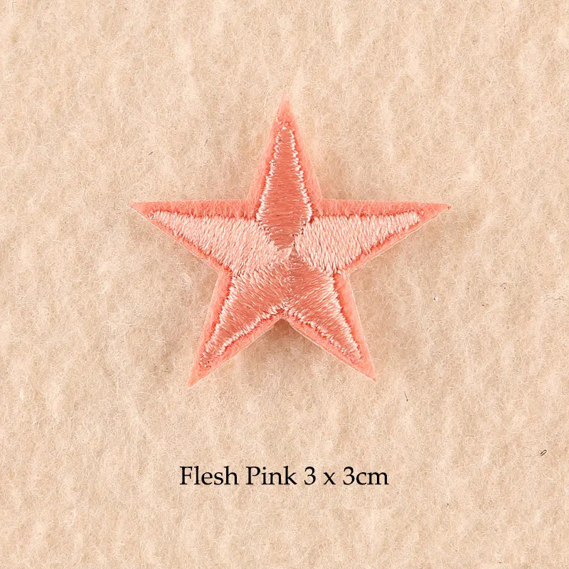 Stars Embroidered Iron-On Patches – Gold, Silver & Colorful Appliqué Stickers for Clothing, Jackets, Bags & DIY Craft Decoration