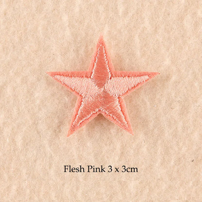Stars Embroidered Iron-On Patches – Gold, Silver & Colorful Appliqué Stickers for Clothing, Jackets, Bags & DIY Craft Decoration