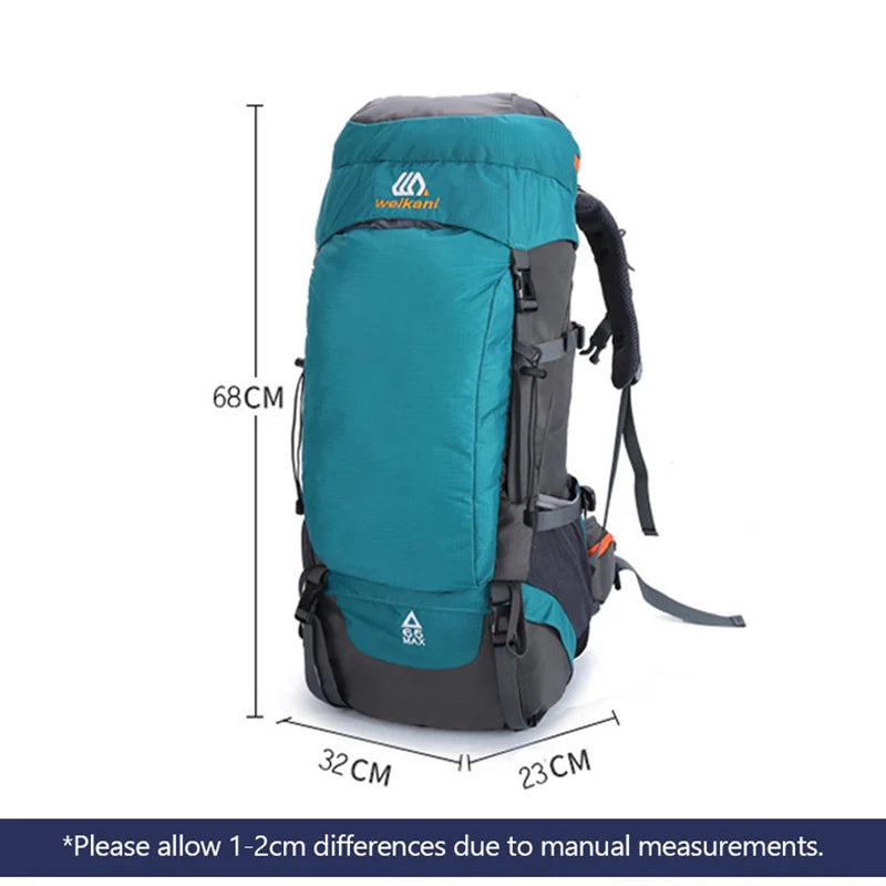65L Large Camping Backpack — Waterproof Outdoor Hiking, Climbing & Trekking Mountaineering Sport Bag