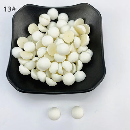 ABS Flat Half Round Beads - 6mm & 10mm Matte Plastic Beads for Clothing Accessories