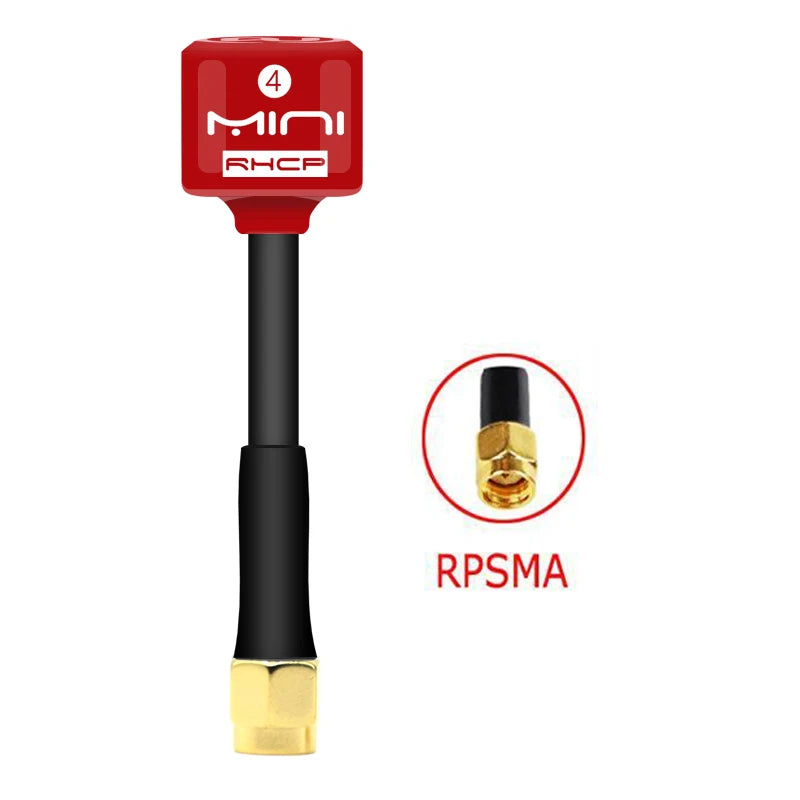 5.8G 4 RHCP Lollipop FPV Antenna – High Gain 2.8dBi SMA/RP-SMA/MMCX/UFL for Racing Drones