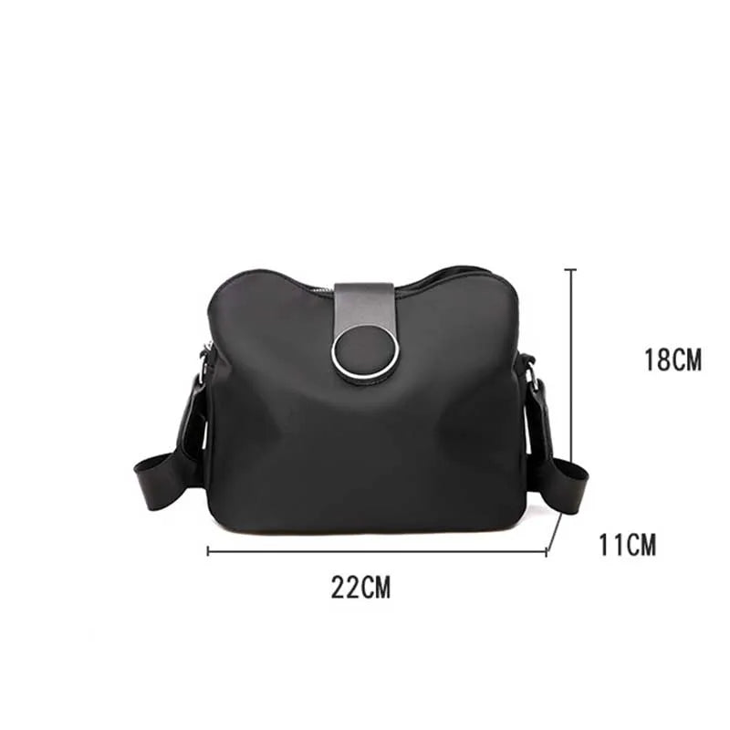 Vintage Waterproof Nylon Shoulder Bag for Women – Simple Crossbody Messenger Bag for Daily Use & Travel