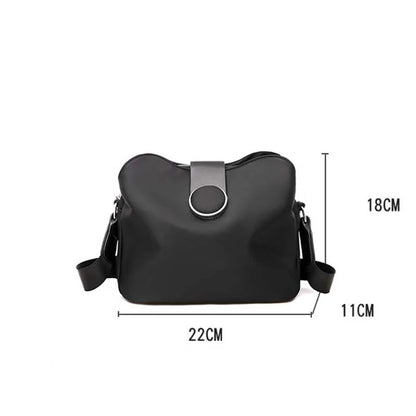 Vintage Waterproof Nylon Shoulder Bag for Women – Simple Crossbody Messenger Bag for Daily Use & Travel