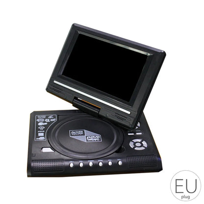 7.8" Portable DVD Player with 270° Swivel Screen & Remote Control – CD Disc Compatible, Home Theater, Multi-Region Plug (US/EU/UK/AU)