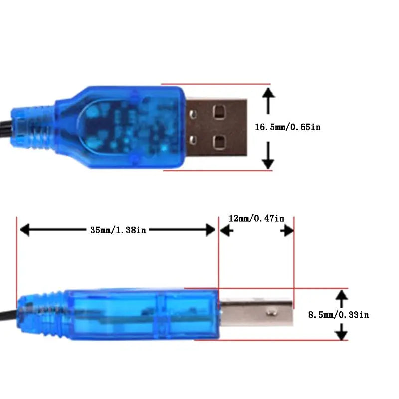 3.7V 400mA Battery USB Charger - NiMH/NiCd Battery Pack Charging Cable with SM 2P Plug for Electric Toys
