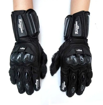 Motorcycle Gloves AFS6 AFS10 AFS18 - Leather Windproof Motocross Mittens with Touch Screen, Men's Protective Motorbike Gloves