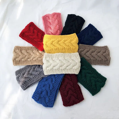 Women's Solid Color Knitted Headband – Elastic Twisted Turban Headwrap, Winter Hair Band for Girls, Fashion Hair Accessories