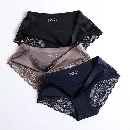 BZEL Sexy Lace Underwear - Women's Ice Silk Seamless Panties | Cozy Comfort & Skin-Friendly Lingerie