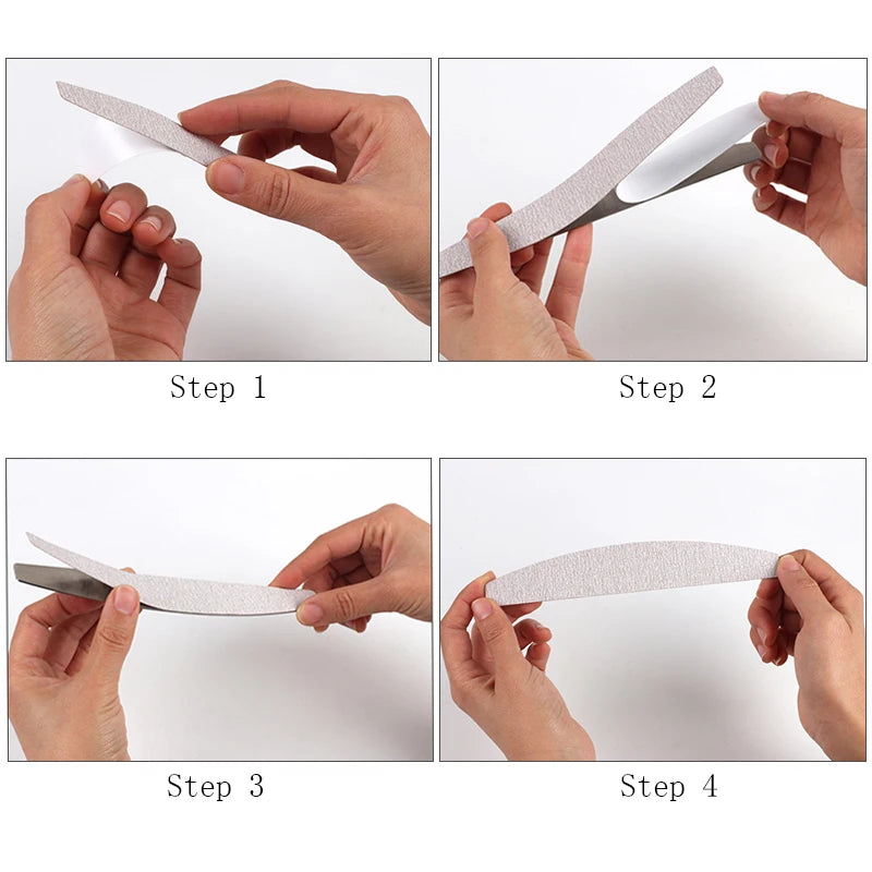 100Pcs Replacement Sandpaper Nail Files - Metal Handle, Removable Buffer, 100/180 Grit Double-Sided Manicure Art Files