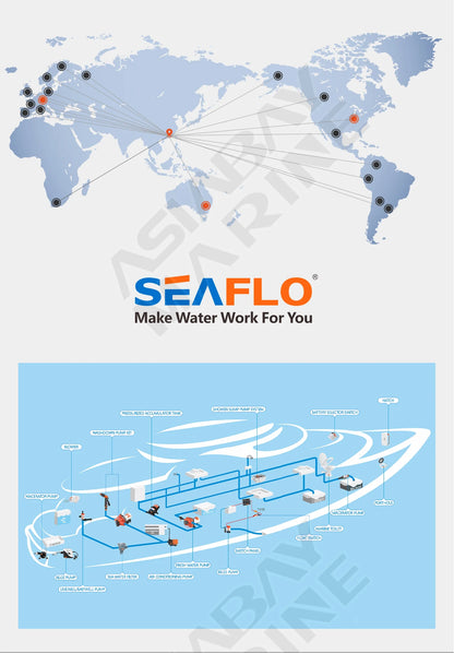 SEAFLO 42 Series Diaphragm Water Pump – 3.0GPM, 55PSI, 12V Electric Pump for Yacht, Boat, Marine, RV, Caravan, High Pressure, 4 Chamber