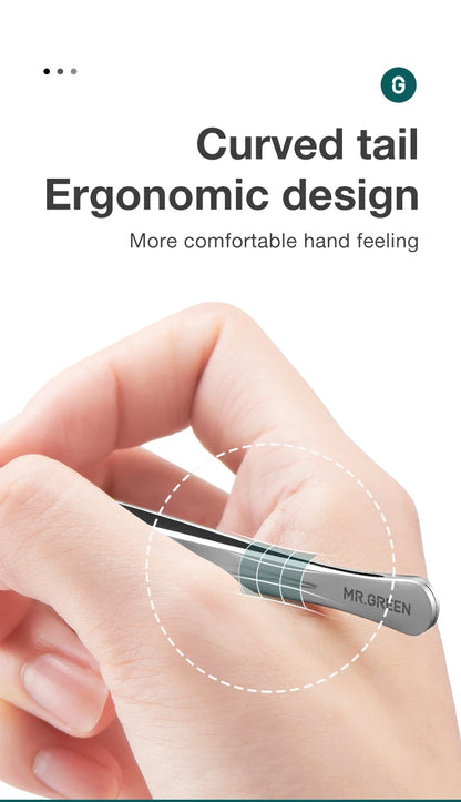 MR.GREEN Ingrown Hair Tweezers – Pointed Nose Tweezers for Eyebrows, Splinters, Blackhead & Acne Removal