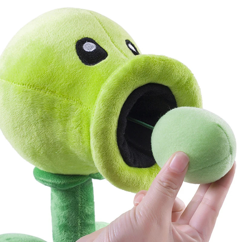 30cm Plants vs. Zombies Plush Toys - Soft Peashooter, Squash, and Sunflower Stuffed Dolls for Kids and Game Fans