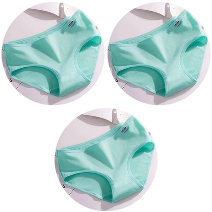 Women’s Cotton Underwear - Candy Color Mid-Waist Breathable Plus Size Briefs