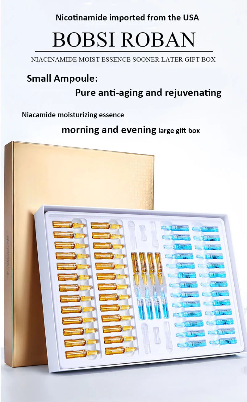 60pcs Niacinamide Moisturizing Essence – Anti-Wrinkle, Pore Minimizer, Acne Treatment & Anti-Aging Oil-Control Face Serum