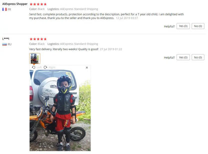 Kids Motocross Body Armor Vest – Chest, Spine & Knee Protection Gear for Boys & Girls (Height 0.85–1.7m)