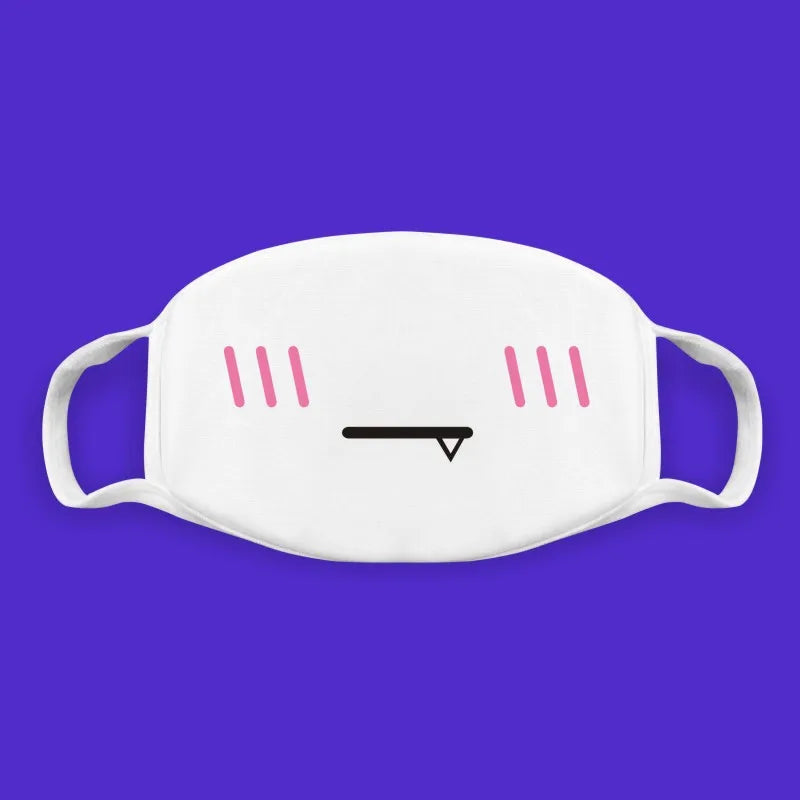 Kawaii Anime Expression Cotton Face Mask – Breathable Smile Mouth Muffle for Unisex Korean Style
