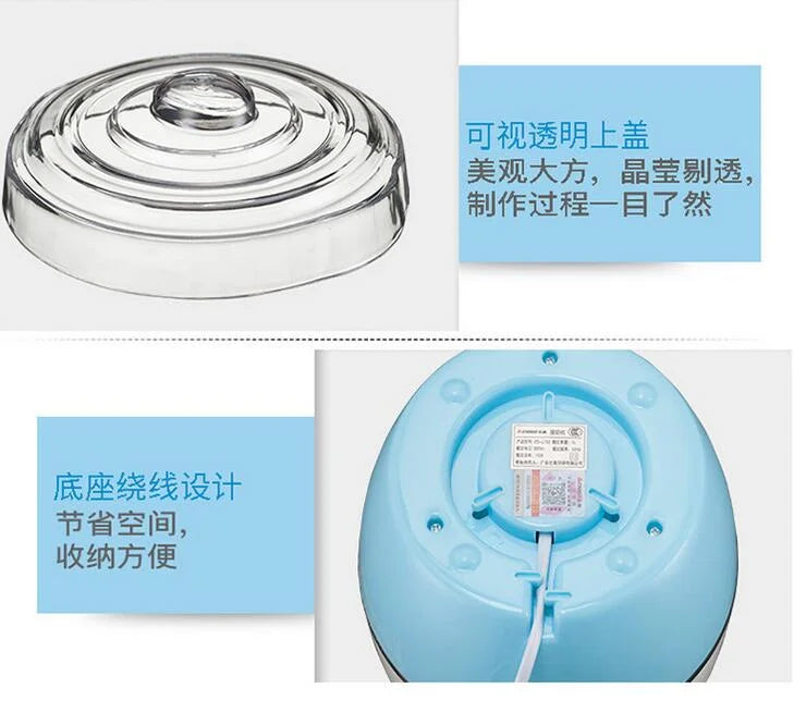 chinaBear BQL-A10E1 DIY Double Bucket Ice Cream Maker – 1L Household Automatic Ice Cream Machine, 100-240V for Home Use