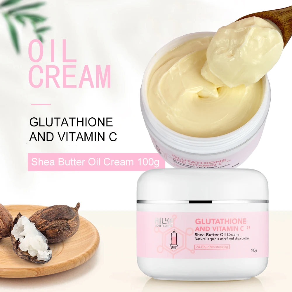 AILKE Face & Body Whitening Cream – Shea Butter Hydrating Moisturizer, Skin Lightening, Repair for Dry Cracked Skin & Deep Nourishing Care
