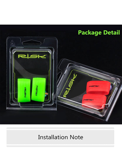 2pcs RISK Bicycle Handlebar Strap Tape – Silicone Anti-Slip Rubber Rings for Bike Grip Fixing