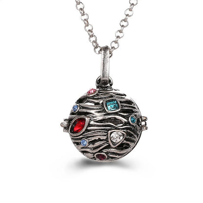 Mexico Music Ball Hollow Zircon Pendant Necklace – Vintage Perfume Aromatherapy Locket for Women