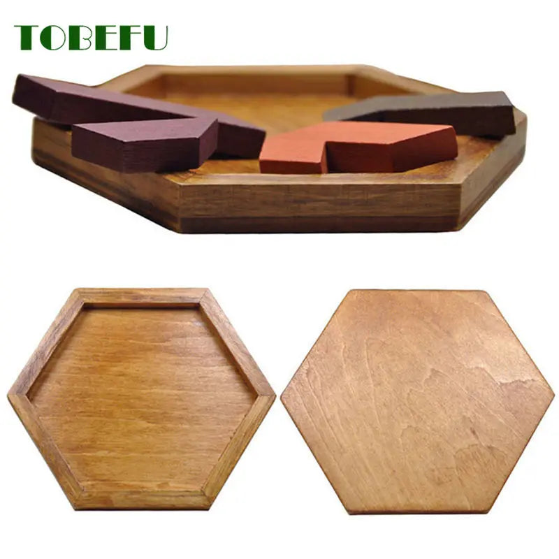 Wooden Geometric Jigsaw Board Puzzle – Non-Toxic Educational Brain Teaser Toy for Kids