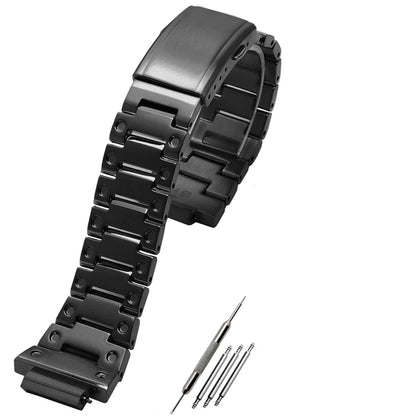 V4.0 Stainless Steel Watch Band & Bezel Kit - Metal Case Strap Replacement for Casio G-Shock DW5600 GW-B5600 DW-5030 Series