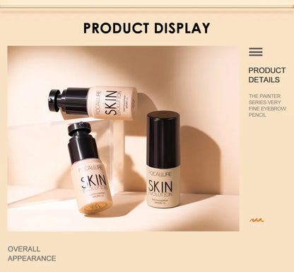Focallure Liquid Foundation Cream — Full Coverage, Oil-Control Moisturizing Base & Concealer for Women