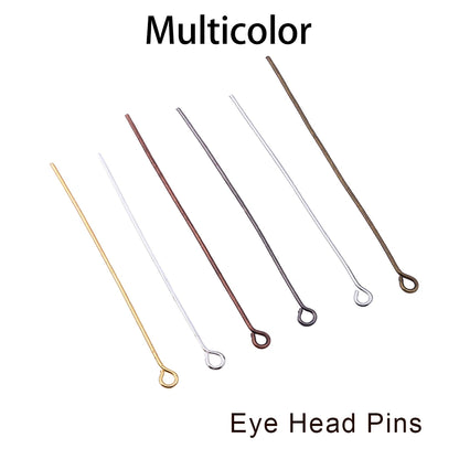 Jewelry Eye Pins & Ball Head Pins - 100/200pcs DIY Findings for Earrings Bracelets Pendants 16-60mm Craft Making Supplies