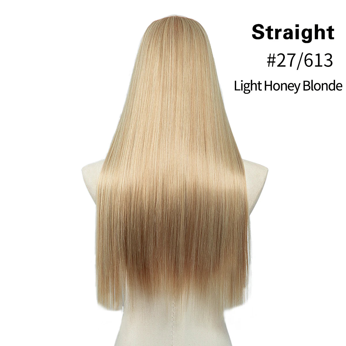 Synthetic U-Part Clip-in Hair Extensions – Long, Straight, Thick Blonde Hairpieces (16, 20, 24 Inch)