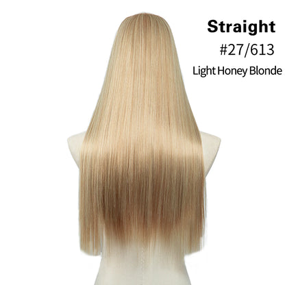 Synthetic U-Part Clip-in Hair Extensions – Long, Straight, Thick Blonde Hairpieces (16, 20, 24 Inch)