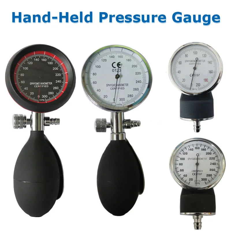300mmHg Handheld Pressure Gauge - PVC Bulb for Aneroid Sphygmomanometer NIBP Cuff Blood Pressure Accessory