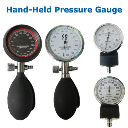 300mmHg Handheld Pressure Gauge - PVC Bulb for Aneroid Sphygmomanometer NIBP Cuff Blood Pressure Accessory
