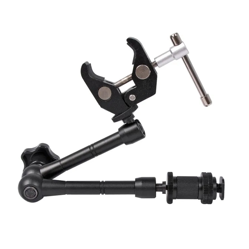 Super Clamp with 7"/11" Adjustable Magic Arm | Articulating Mount for Monitor, LED Light, DSLR Camera, Flash & LCD Video Gear