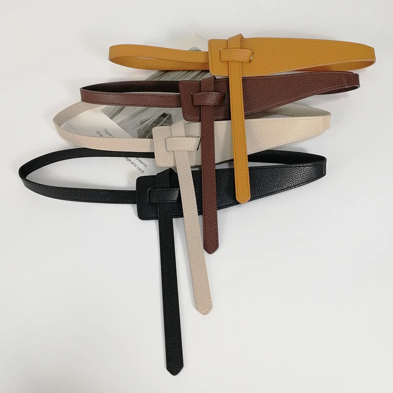 High-Quality Knot Designer Belts for Women: Soft PU Leather Long Waistband - Wide Waist Corset Belt Cummerbunds