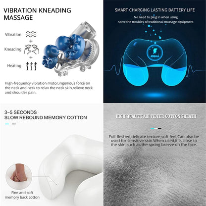 Multifunctional Electric Neck Massager U-shaped Pillow: Portable Shoulder and Cervical Massager - Relaxing Massage for Outdoor, Home, and Car Use